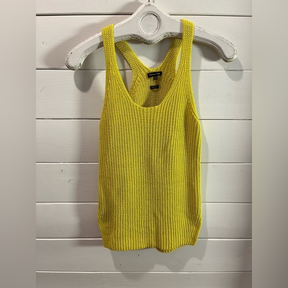 MASSIMO DUTTI - Yellow Ribbed Knit Tank Top - XS - Picture 3 of 9